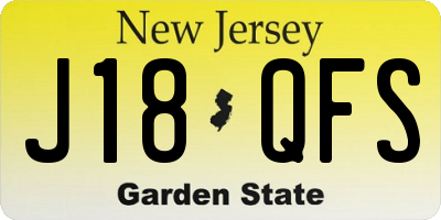 NJ license plate J18QFS