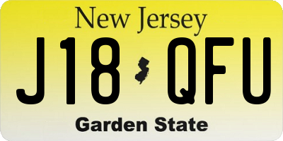 NJ license plate J18QFU
