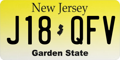 NJ license plate J18QFV