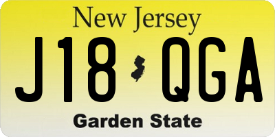 NJ license plate J18QGA
