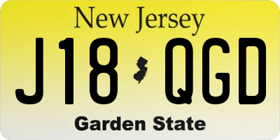 NJ license plate J18QGD