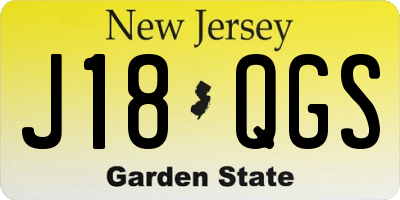 NJ license plate J18QGS