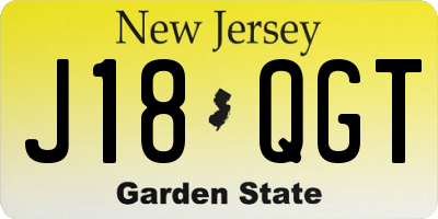 NJ license plate J18QGT