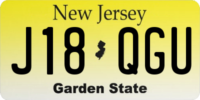 NJ license plate J18QGU