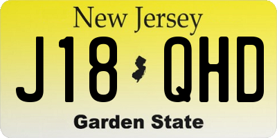 NJ license plate J18QHD