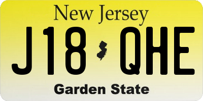 NJ license plate J18QHE