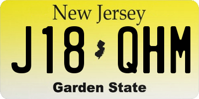NJ license plate J18QHM
