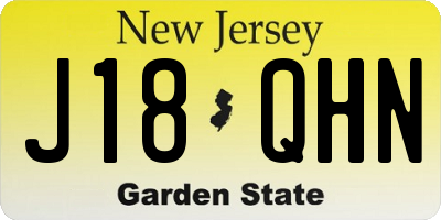 NJ license plate J18QHN