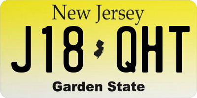 NJ license plate J18QHT