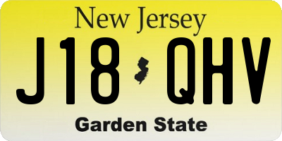 NJ license plate J18QHV