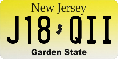 NJ license plate J18QII
