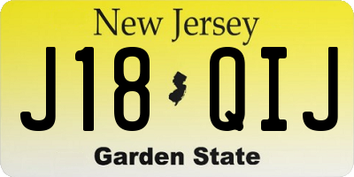 NJ license plate J18QIJ