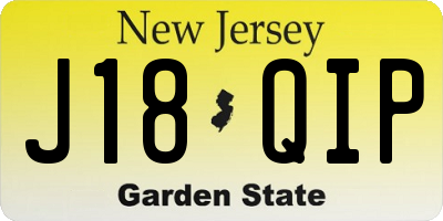 NJ license plate J18QIP