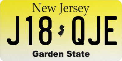 NJ license plate J18QJE