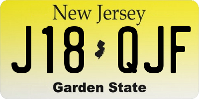 NJ license plate J18QJF