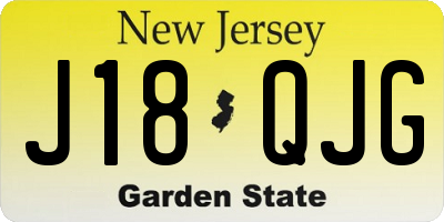 NJ license plate J18QJG