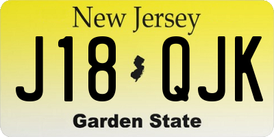 NJ license plate J18QJK