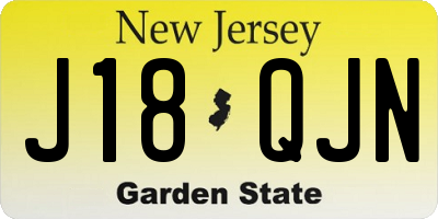 NJ license plate J18QJN