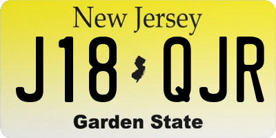 NJ license plate J18QJR