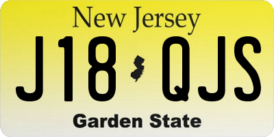 NJ license plate J18QJS