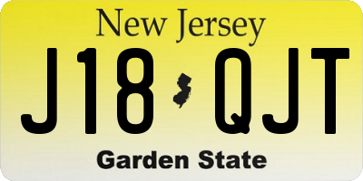 NJ license plate J18QJT