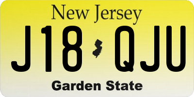 NJ license plate J18QJU