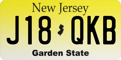 NJ license plate J18QKB