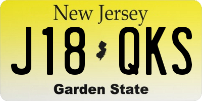 NJ license plate J18QKS