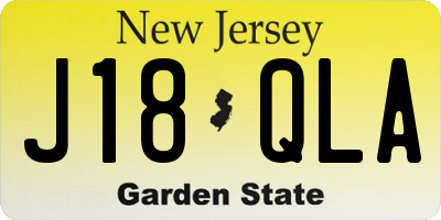 NJ license plate J18QLA