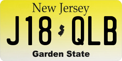 NJ license plate J18QLB