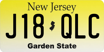 NJ license plate J18QLC