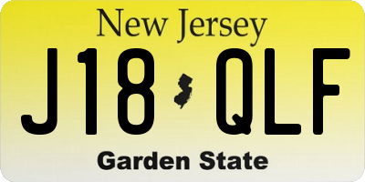 NJ license plate J18QLF