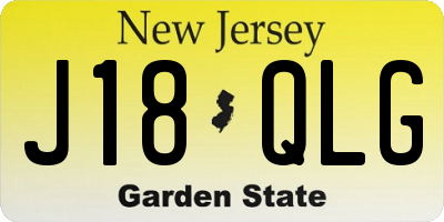 NJ license plate J18QLG