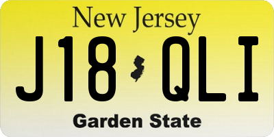 NJ license plate J18QLI