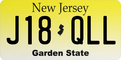 NJ license plate J18QLL