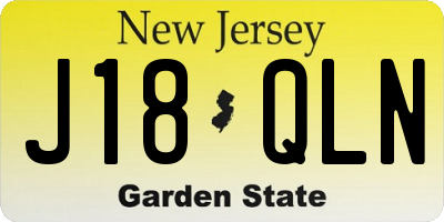 NJ license plate J18QLN