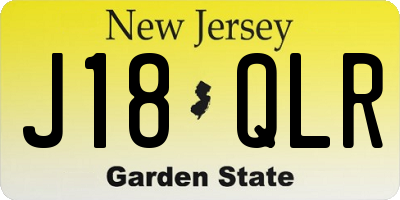 NJ license plate J18QLR