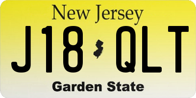 NJ license plate J18QLT