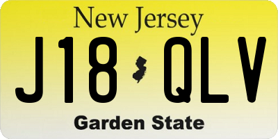NJ license plate J18QLV