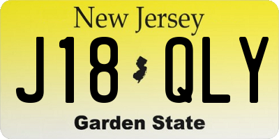 NJ license plate J18QLY
