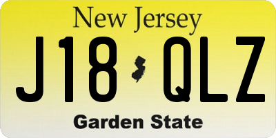 NJ license plate J18QLZ