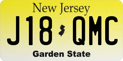 NJ license plate J18QMC