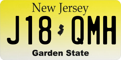 NJ license plate J18QMH