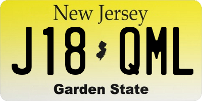 NJ license plate J18QML