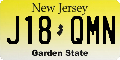 NJ license plate J18QMN