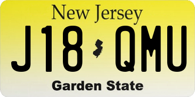 NJ license plate J18QMU
