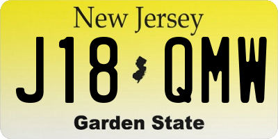 NJ license plate J18QMW