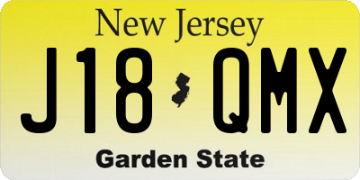NJ license plate J18QMX
