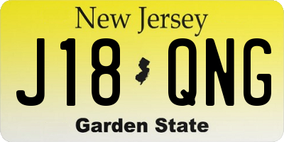 NJ license plate J18QNG