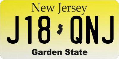NJ license plate J18QNJ